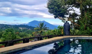 villa puncak private pool dengan view gunung