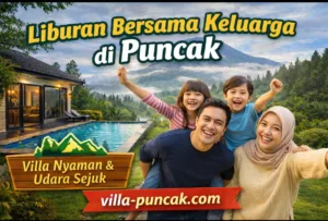Liburan bersama keluarga di villa puncak
